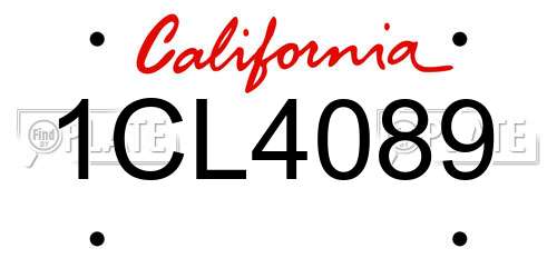 1CL4089 California License Plate