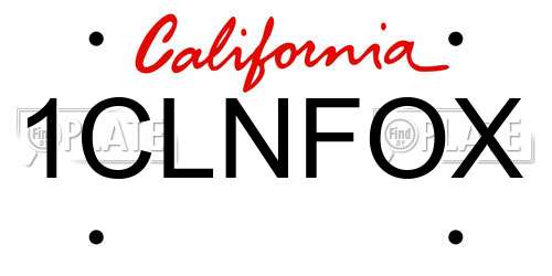 1CLNFOX California License Plate
