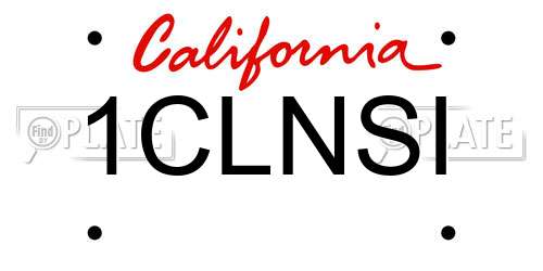 1CLNSI California License Plate