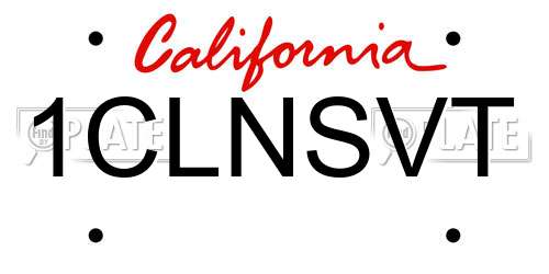 1CLNSVT California License Plate