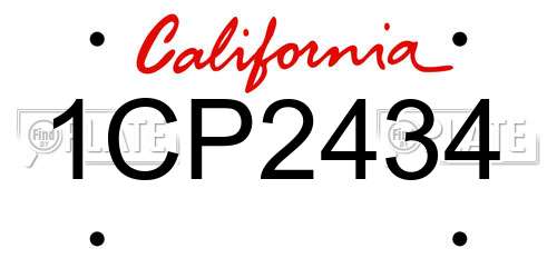 1CP2434 California License Plate