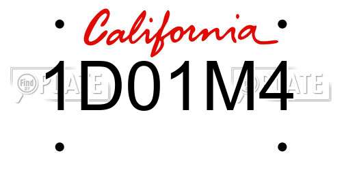 1D01M4 California License Plate