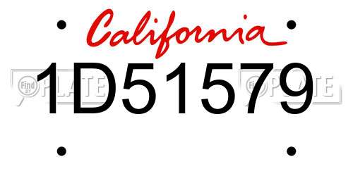 1D51579 California License Plate