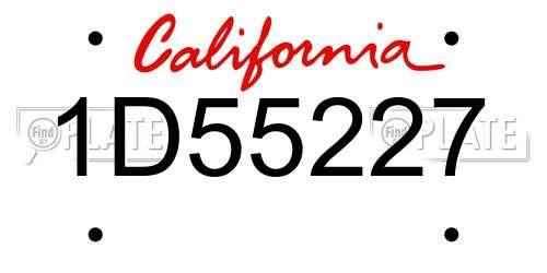 1D55227 California License Plate