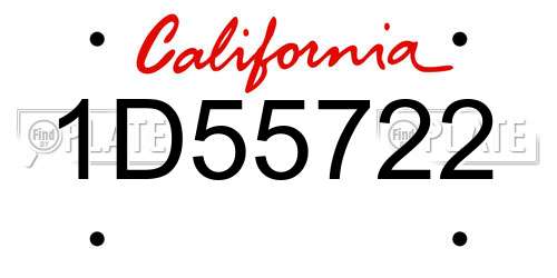 1D55722 California License Plate