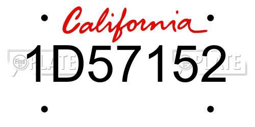 1D57152 California License Plate
