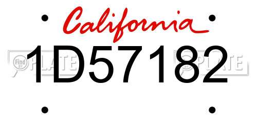 1D57182 California License Plate