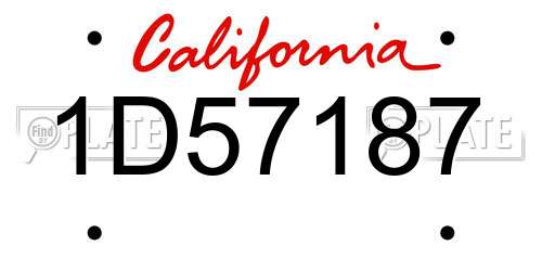 1D57187 California License Plate