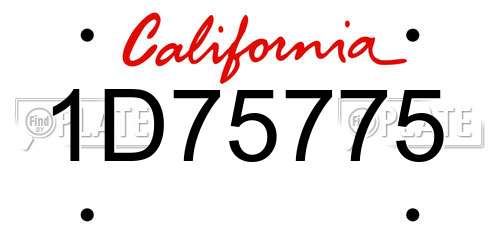 1D75775 California License Plate