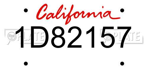 1D82157 California License Plate