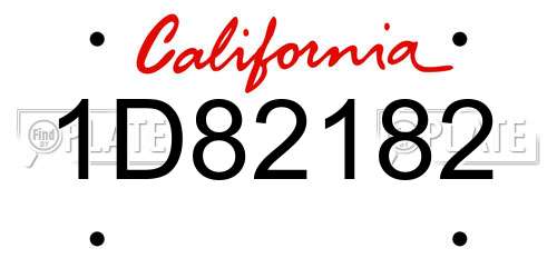 1D82182 California License Plate