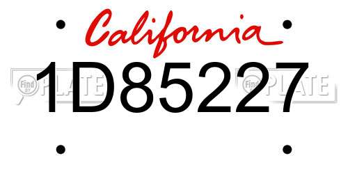 1D85227 California License Plate