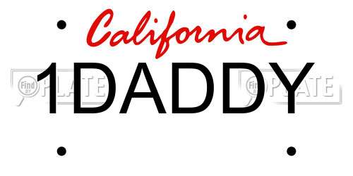 1DADDY California License Plate