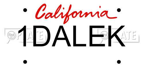 1DALEK California License Plate