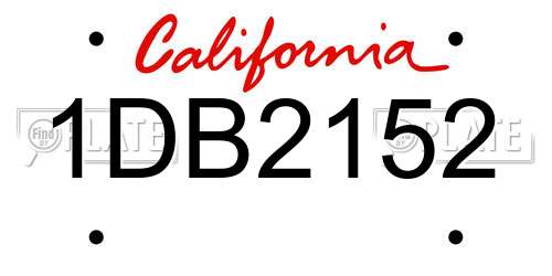 1DB2152 California License Plate