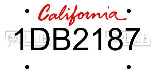 1DB2187 California License Plate