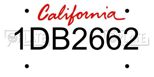 1DB2662 California License Plate