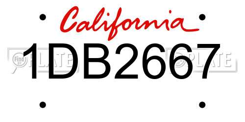 1DB2667 California License Plate