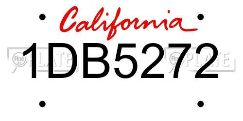 1DB5272 California License Plate