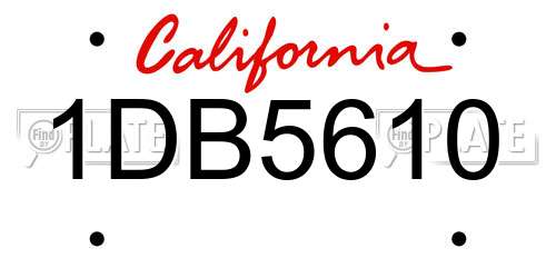 1DB5610 California License Plate