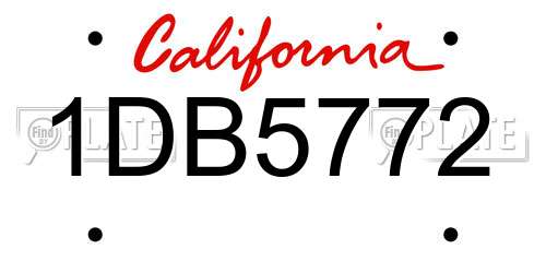 1DB5772 California License Plate