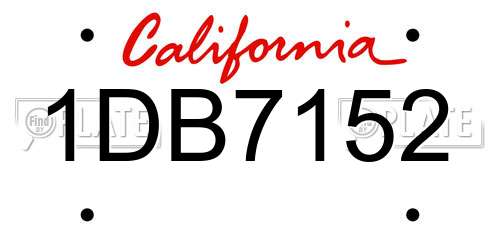1DB7152 California License Plate