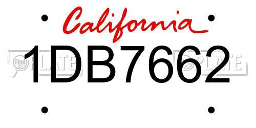 1DB7662 California License Plate
