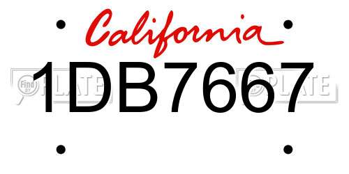 1DB7667 California License Plate
