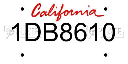 1DB8610 California License Plate