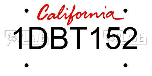1DBT152 California License Plate