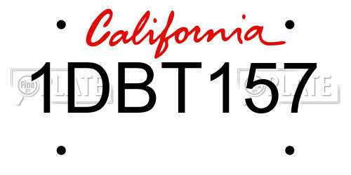 1DBT157 California License Plate