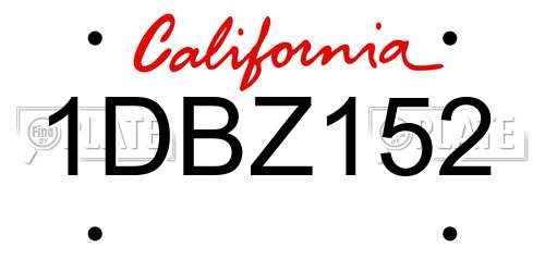 1DBZ152 California License Plate
