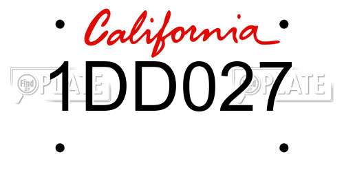 1DD027 California License Plate