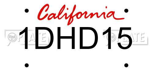 1DHD15 California License Plate