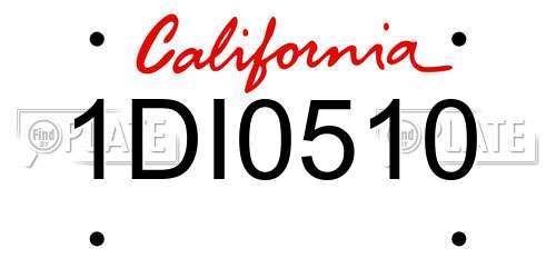 1DI0510 California License Plate