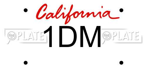 1DM California License Plate