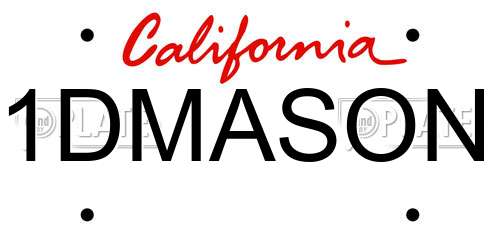 1DMASON California License Plate