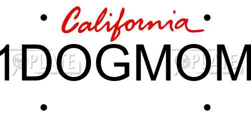 1DOGMOM California License Plate