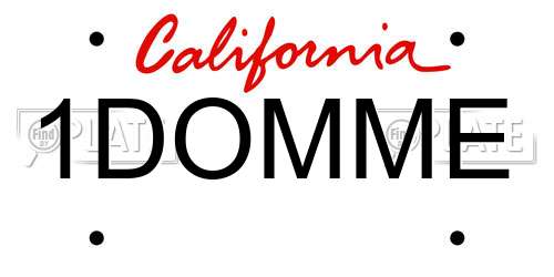 1DOMME California License Plate