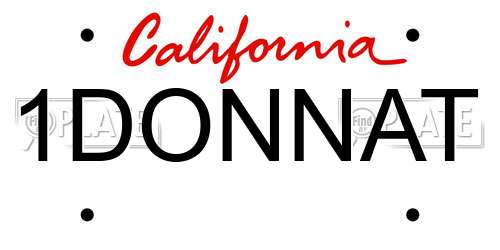 1DONNAT California License Plate