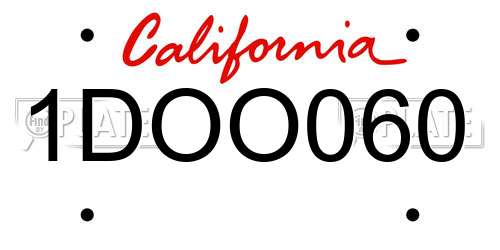 1DOO060 California License Plate