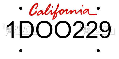 1DOO229 California License Plate