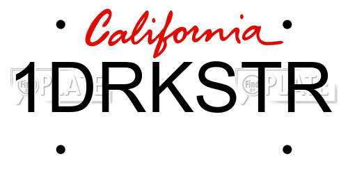 1DRKSTR California License Plate