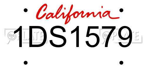 1DS1579 California License Plate