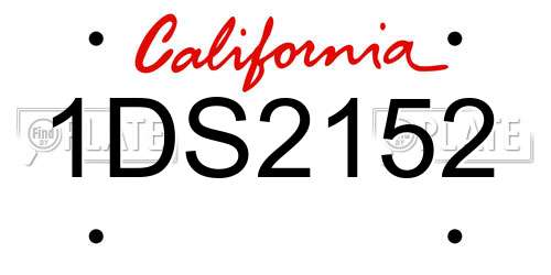1DS2152 California License Plate