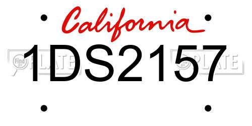 1DS2157 California License Plate
