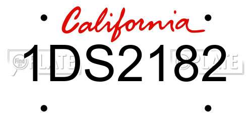 1DS2182 California License Plate