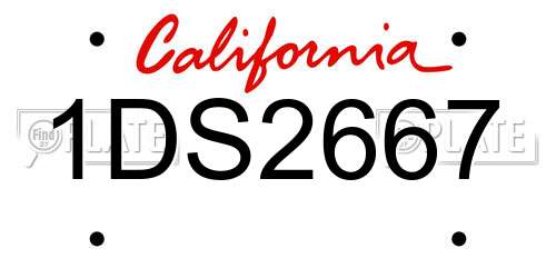 1DS2667 California License Plate