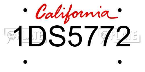 1DS5772 California License Plate