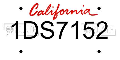 1DS7152 California License Plate